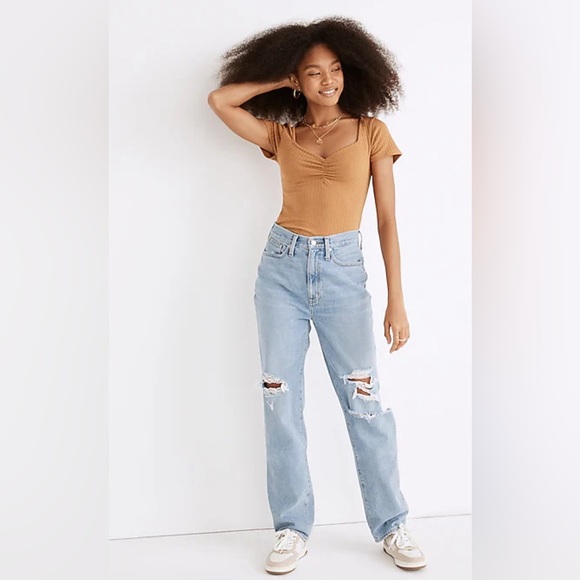 MADEWELL Baggy Straight Jeans in Earlhurst Wash: Ripped Edition - Picture 1 of 5